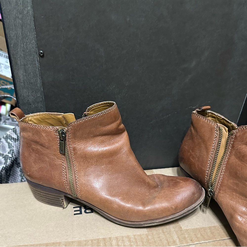 Lucky Brand Tan Leather Ankle Booties